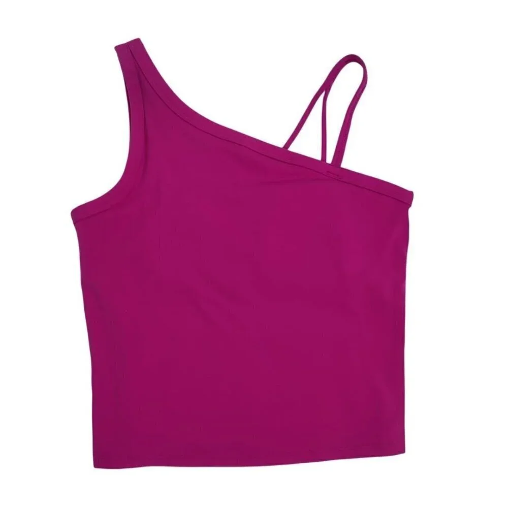 One-Shoulder Fuchsia Tank Top With Double Strap Design By All In Motion XL Size